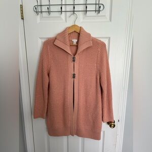 Chico’s peach long sweater size 2